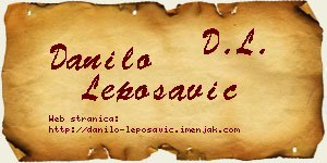 Danilo Leposavić vizit kartica